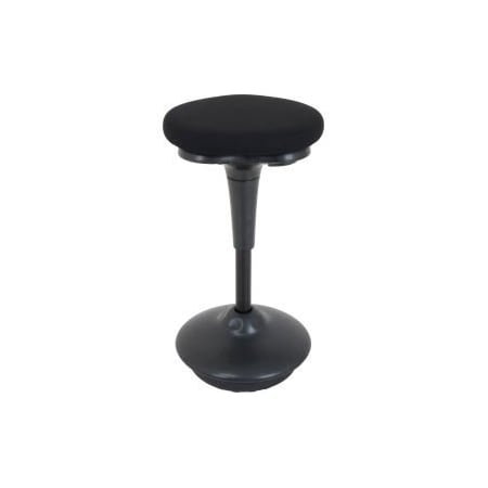 Interion    Active Seating Stool - Fabric - 25H - 33H - Black